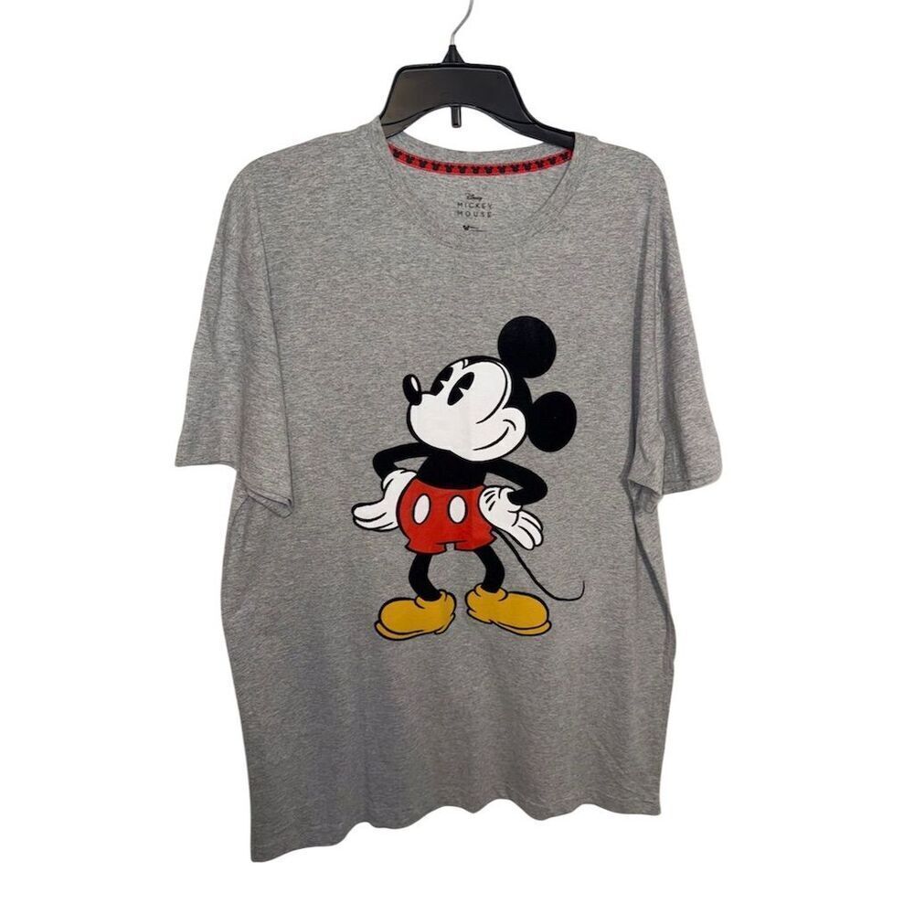 Disney Gray Short Sleeve Tee with Classic Mickey Graphic